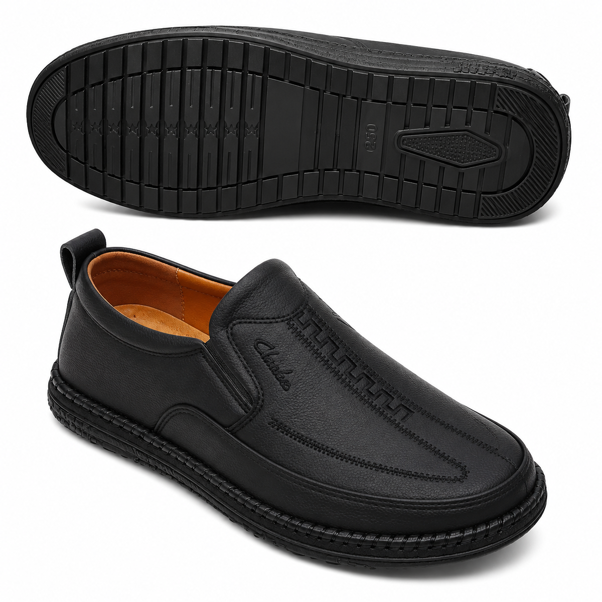 Premium Black Comfort Slip-On Shoes for Men – Soft Casual Loafers  Product Description: