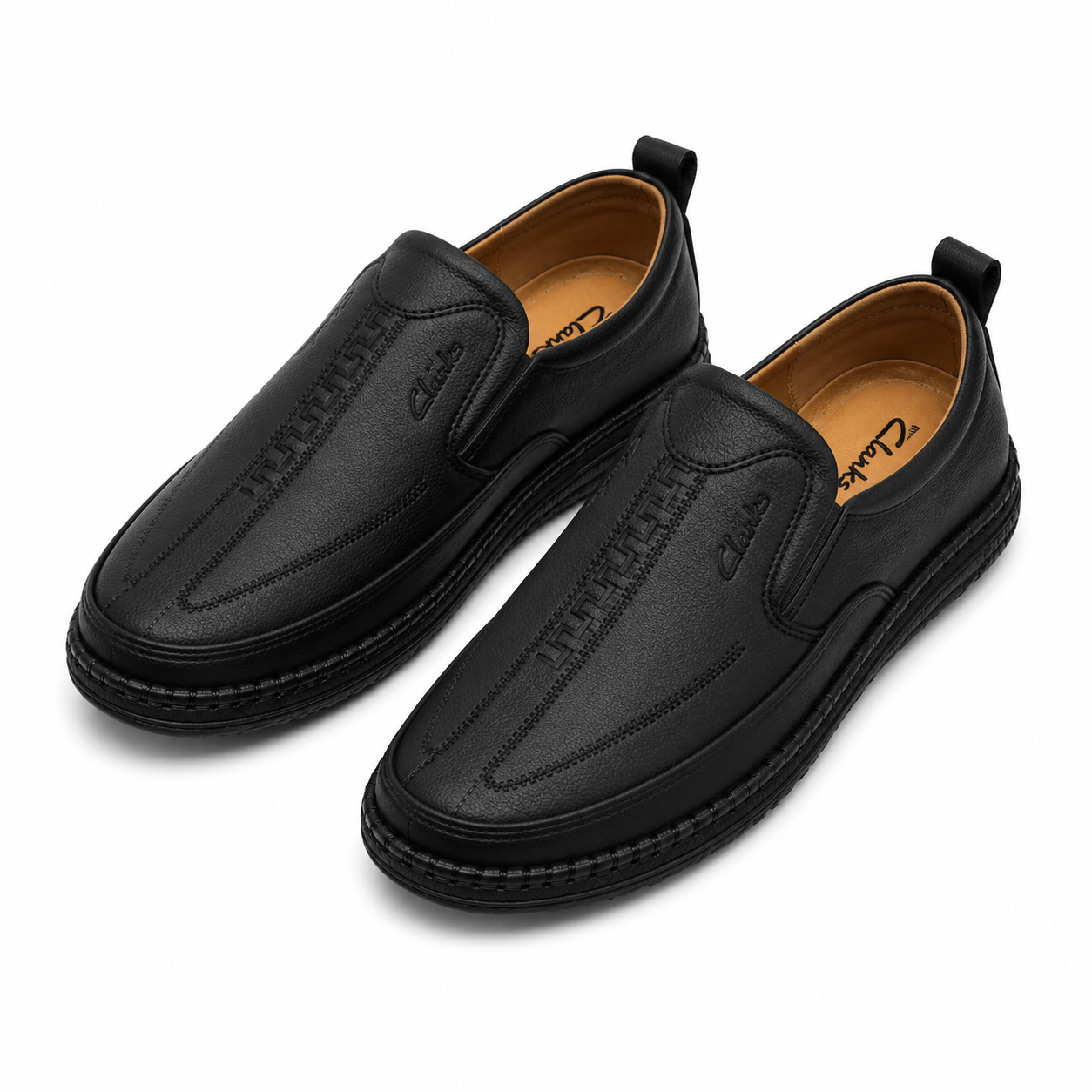 Premium Black Comfort Slip-On Shoes for Men – Soft Casual Loafers  Product Description: