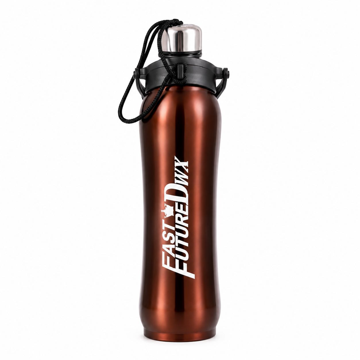 Stainless Steel Vacuum Water Bottle with Carry Strap – Hot & Cold