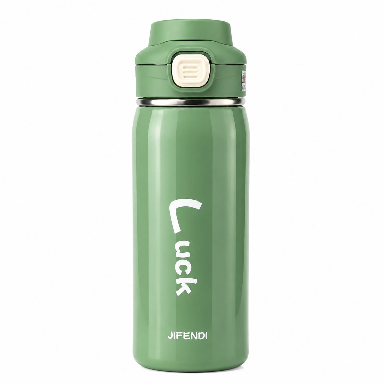 Green Vacuum Insulated Water Bottle – Leak-Proof Flip Lock