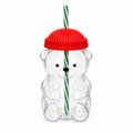 Bear Shape Water Bottle with Straw – Cute Transparent Drinking Cup