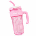 Simple Premium Ribbed Tumbler Cup with Handle & Straw – Lavender
