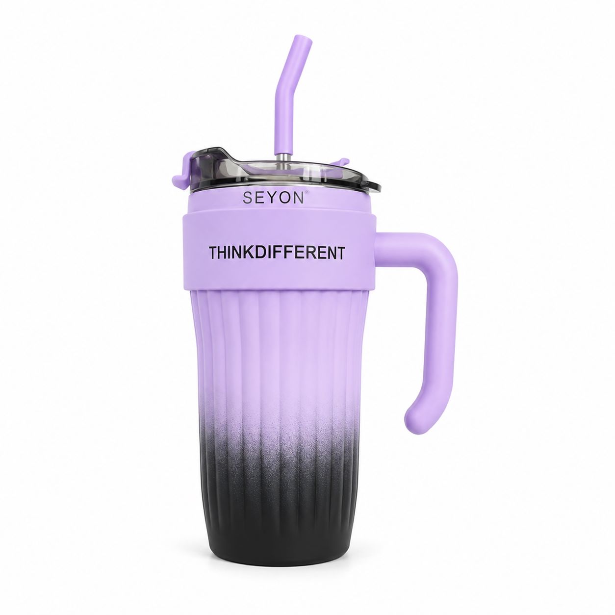 SEYON ThinkDifferent Gradient Travel Tumbler with Handle & Straw