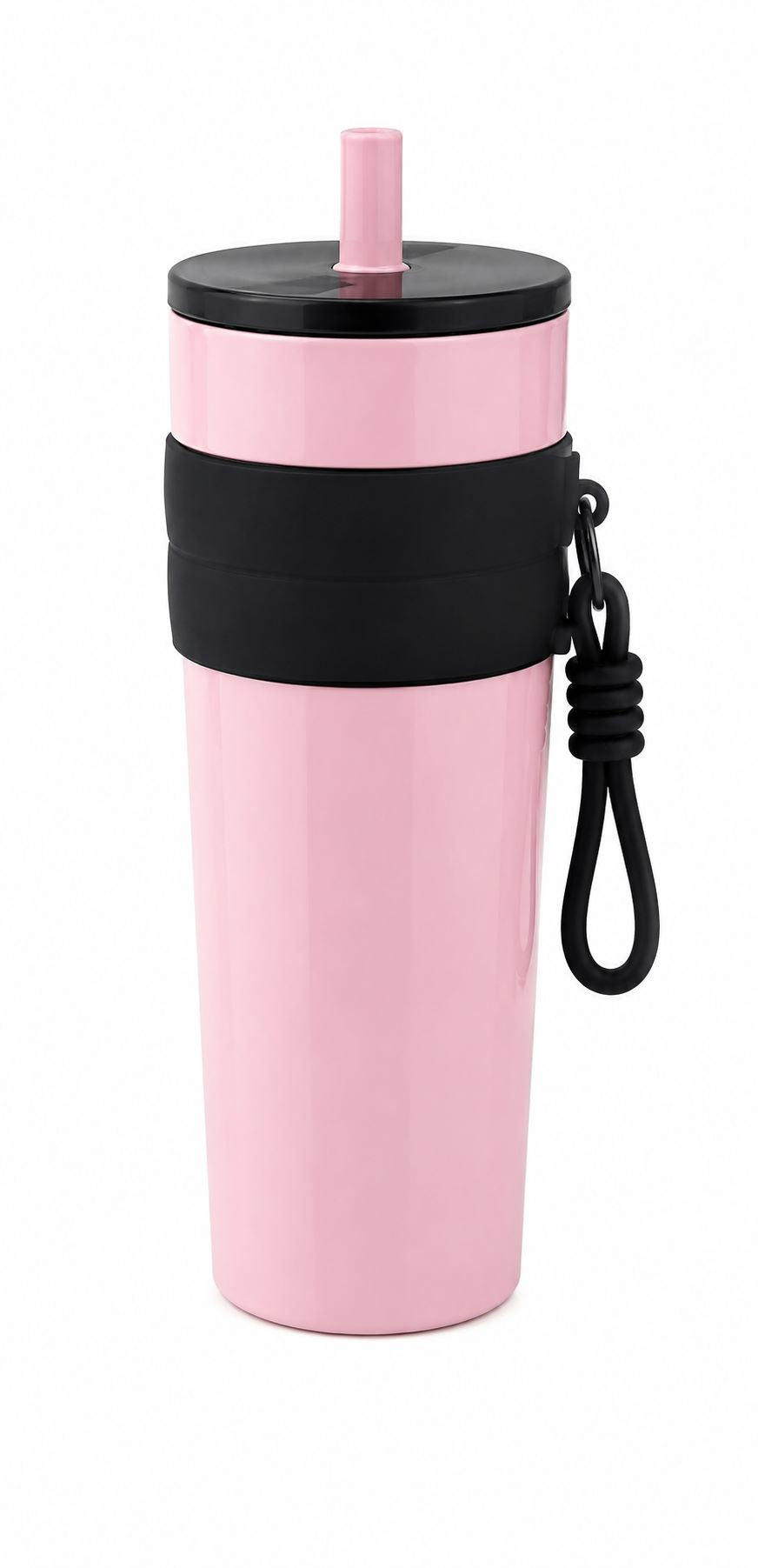 Premium Insulated Tumbler Cup with Straw & Wrist Strap