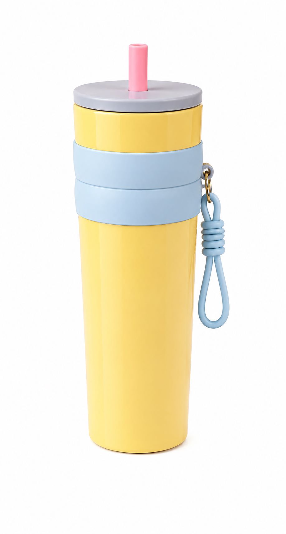 Premium Insulated Tumbler Cup with Straw & Wrist Strap