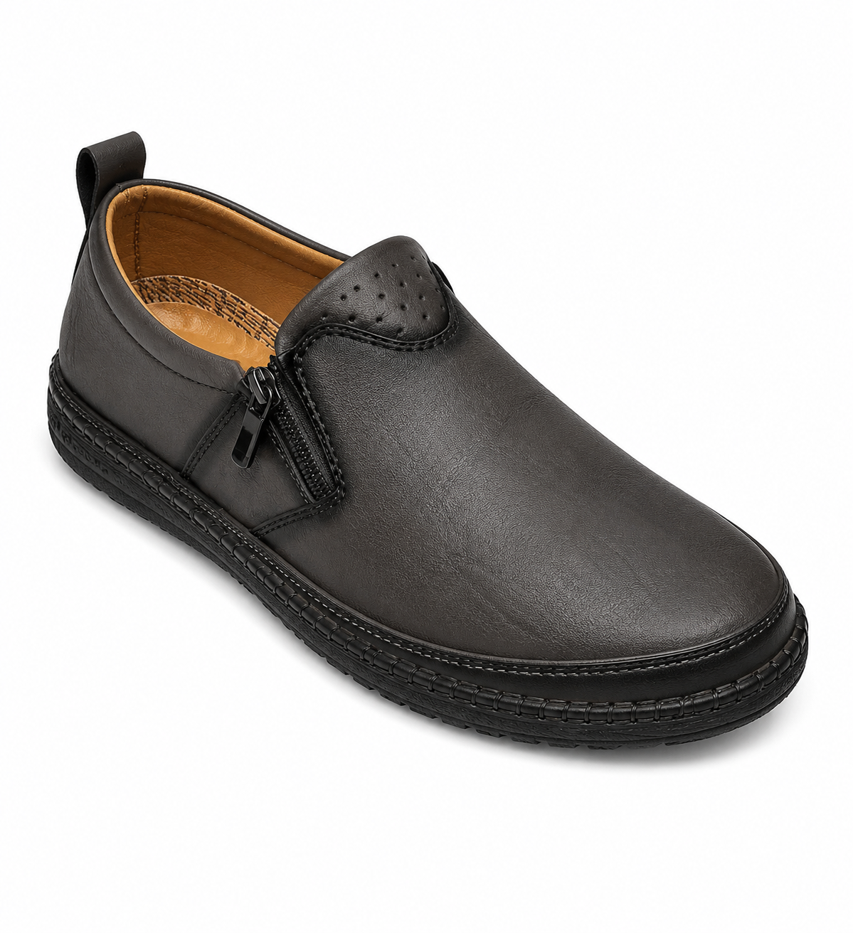 Men’s Premium Grey Slip-On Casual Shoes – Soft & Comfortable