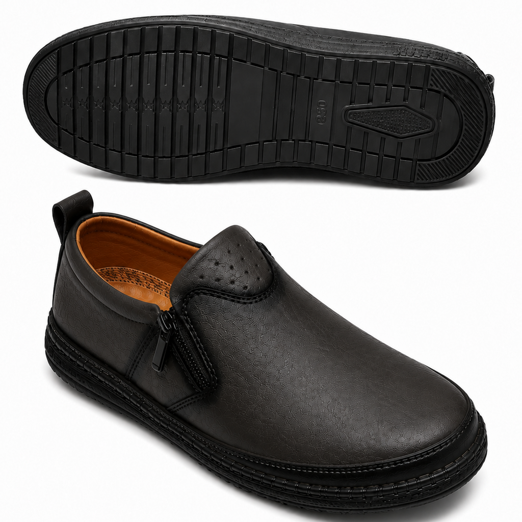 Men’s Premium Grey Slip-On Casual Shoes – Soft & Comfortable