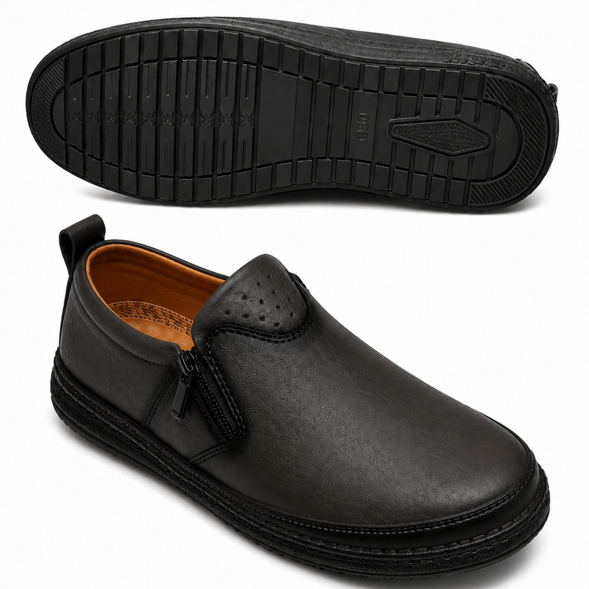 Men’s Premium Grey Slip-On Casual Shoes – Soft & Comfortable