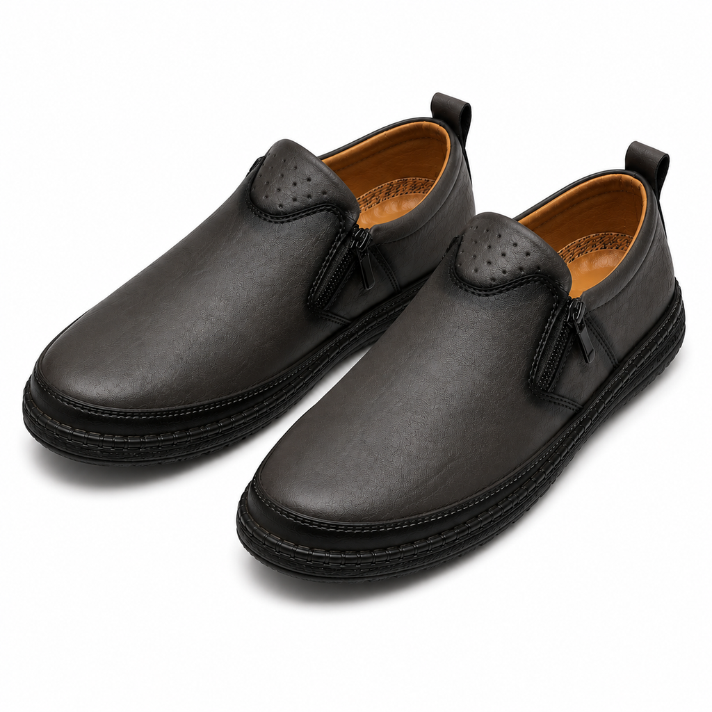 Men’s Premium Grey Slip-On Casual Shoes – Soft & Comfortable