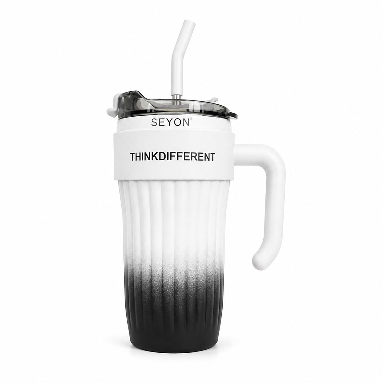 SEYON ThinkDifferent Gradient Travel Tumbler with Handle & Straw
