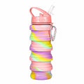Collapsible Silicone Water Bottle with Carabiner – Foldable Reusable Bottle