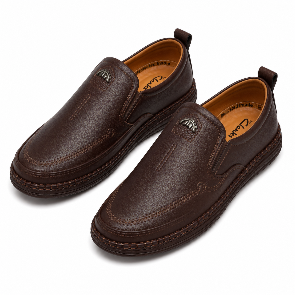 Men's Premium Brown Slip-On Casual Comfort Shoes | Soft Cushion Insole | Everyday Wear