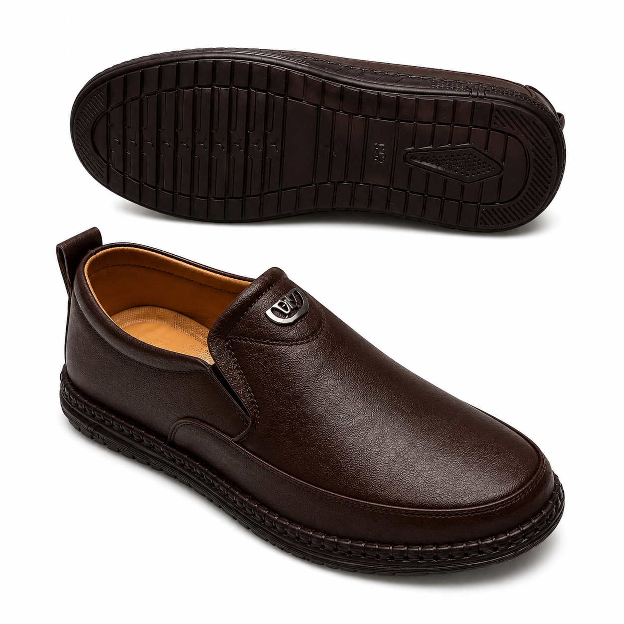 Sheikh Collection Premium Comfort Slip-On Loafers – Dark Brown